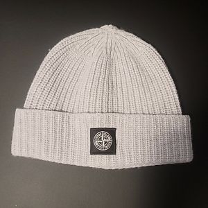 Stone Island Logo Patch Wool Beanie